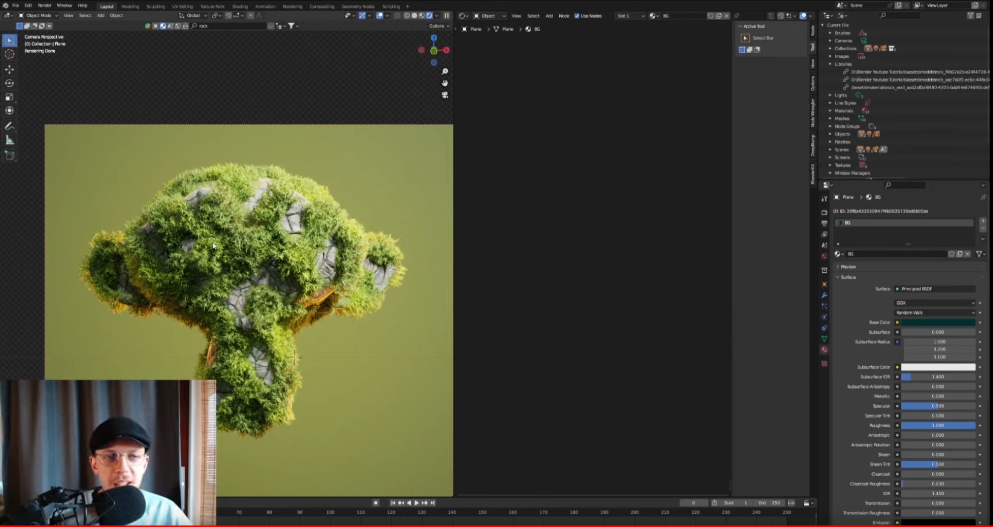 Moss dressing for your 3d environment with Blender (Geometry nodes)