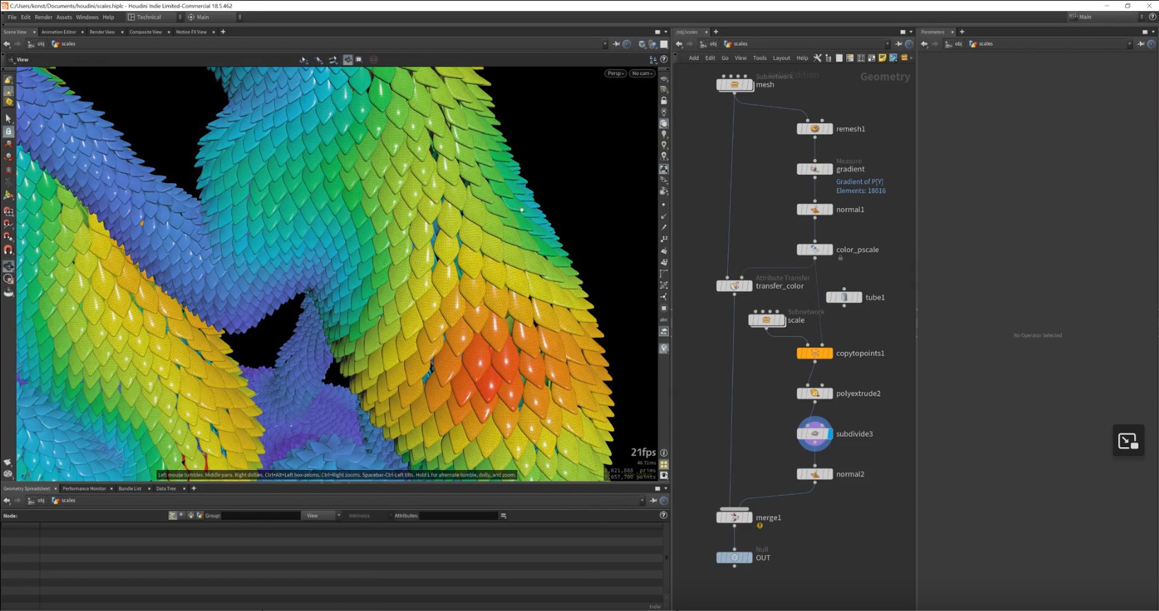 Applying Scales to Mesh Surfaces in Houdini